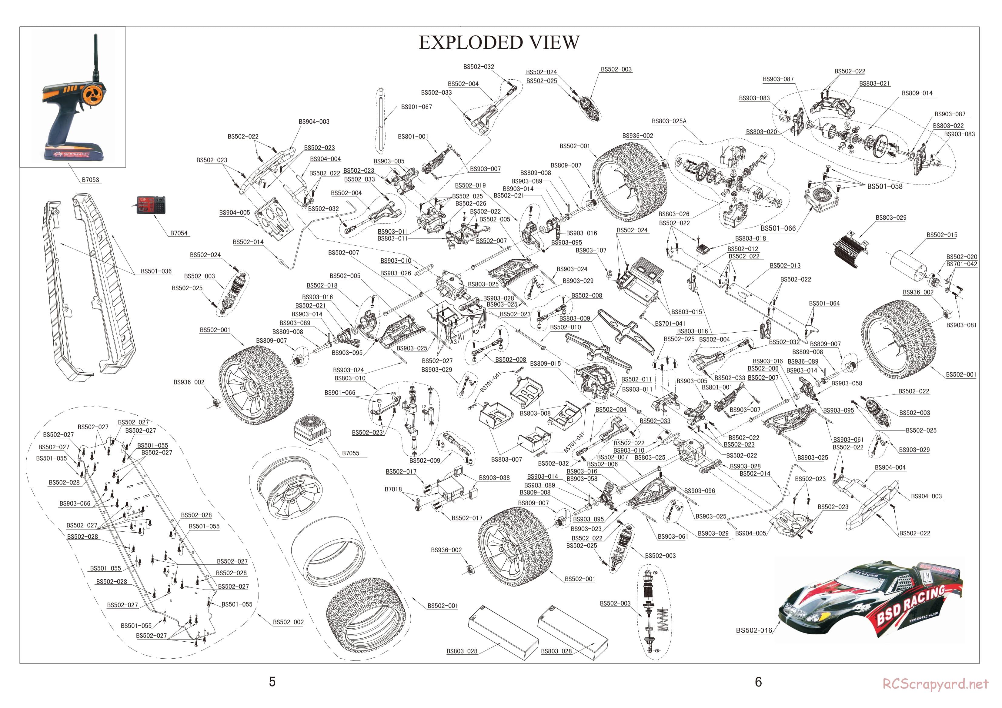 BSD Racing - BS502T - Exploded View - Page 1