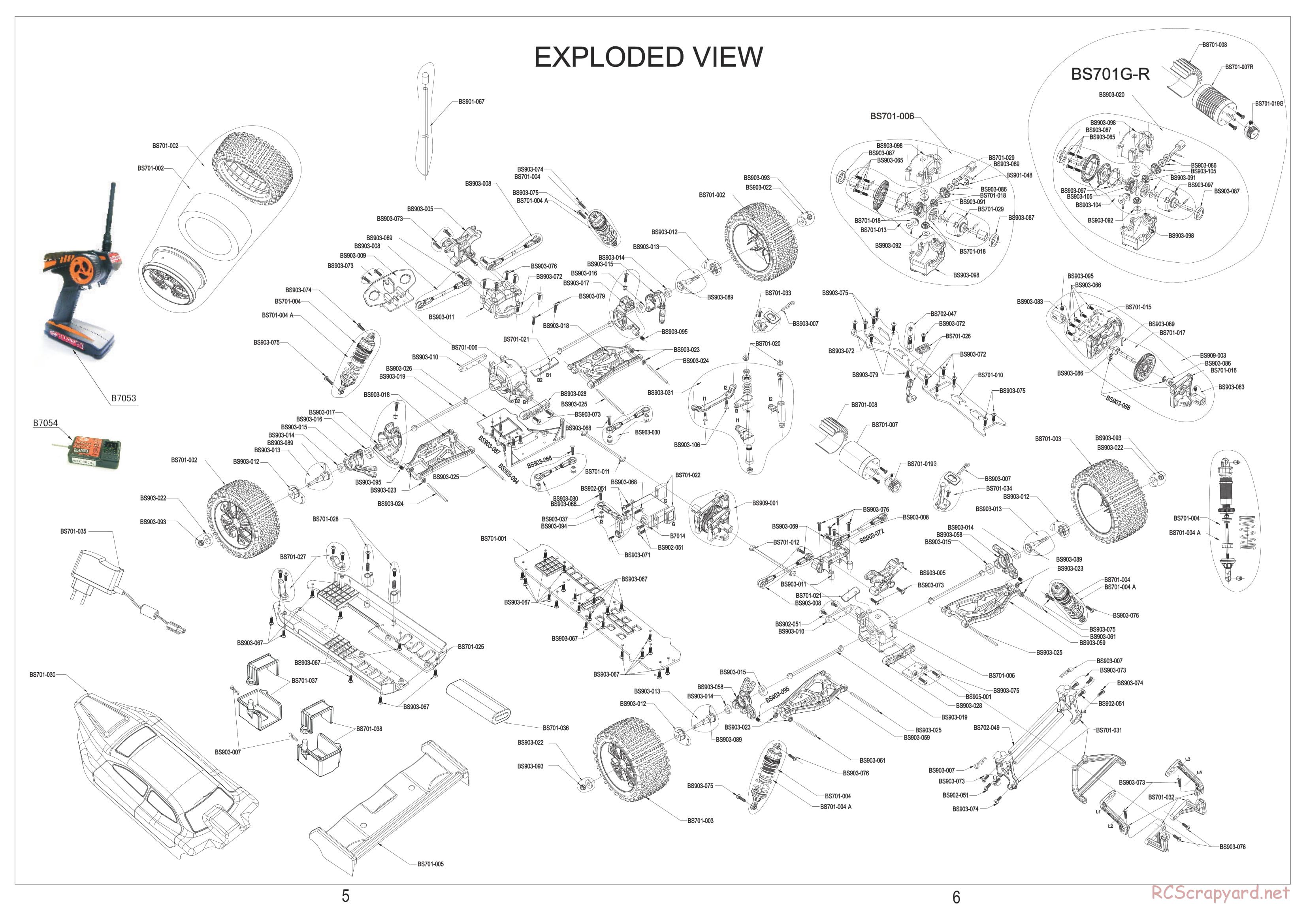 BSD Racing - BS701G / BS701G-R - Exploded View - Page 1