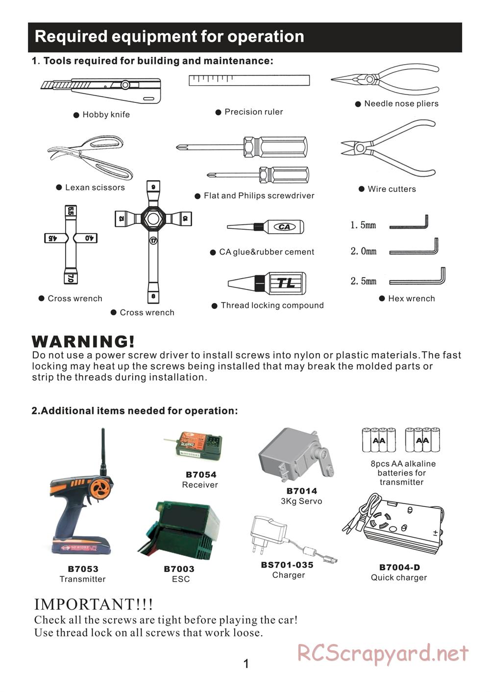 BSD Racing - BS701G - Manual - Page 2