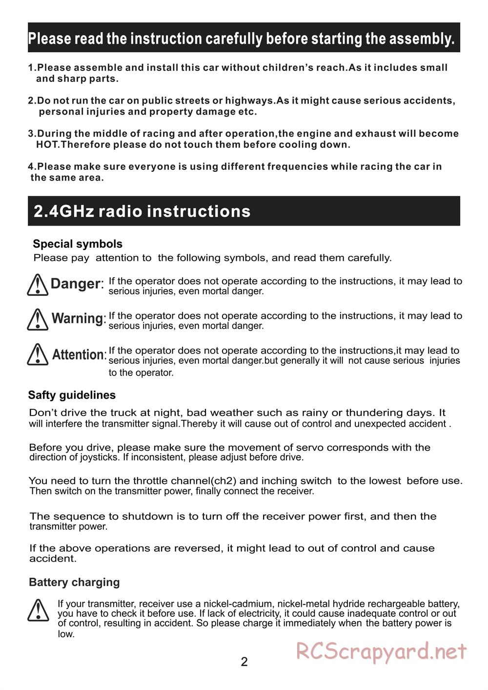 BSD Racing - BS701G - Manual - Page 3