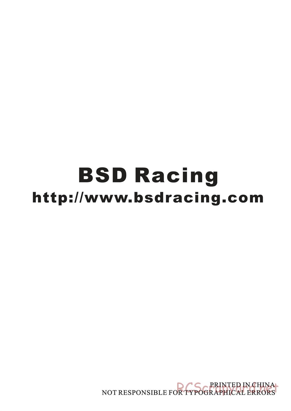 BSD Racing - BS701G - Manual - Page 11