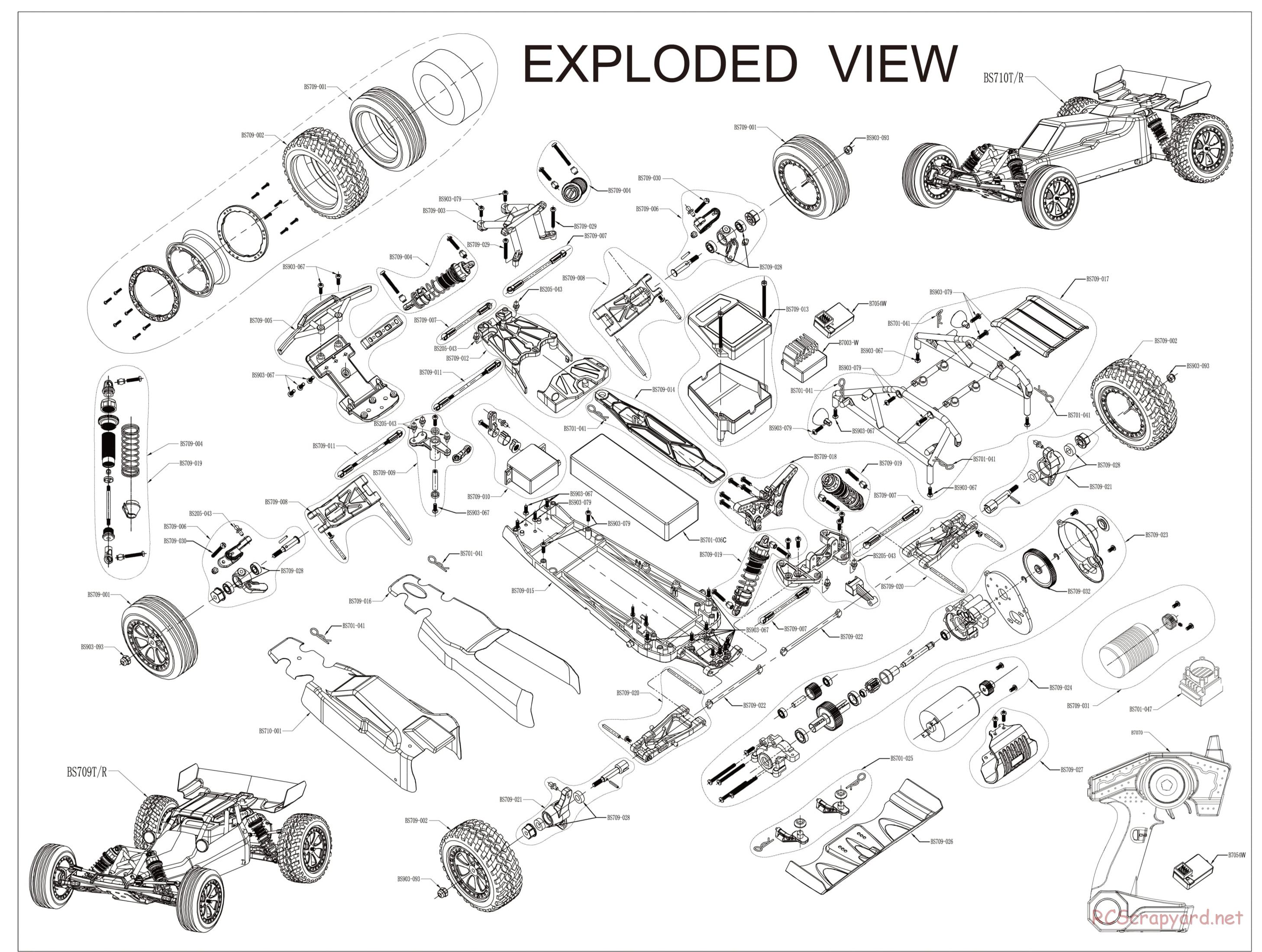 BSD Racing - BS709R / BS709T - Exploded View - Page 1