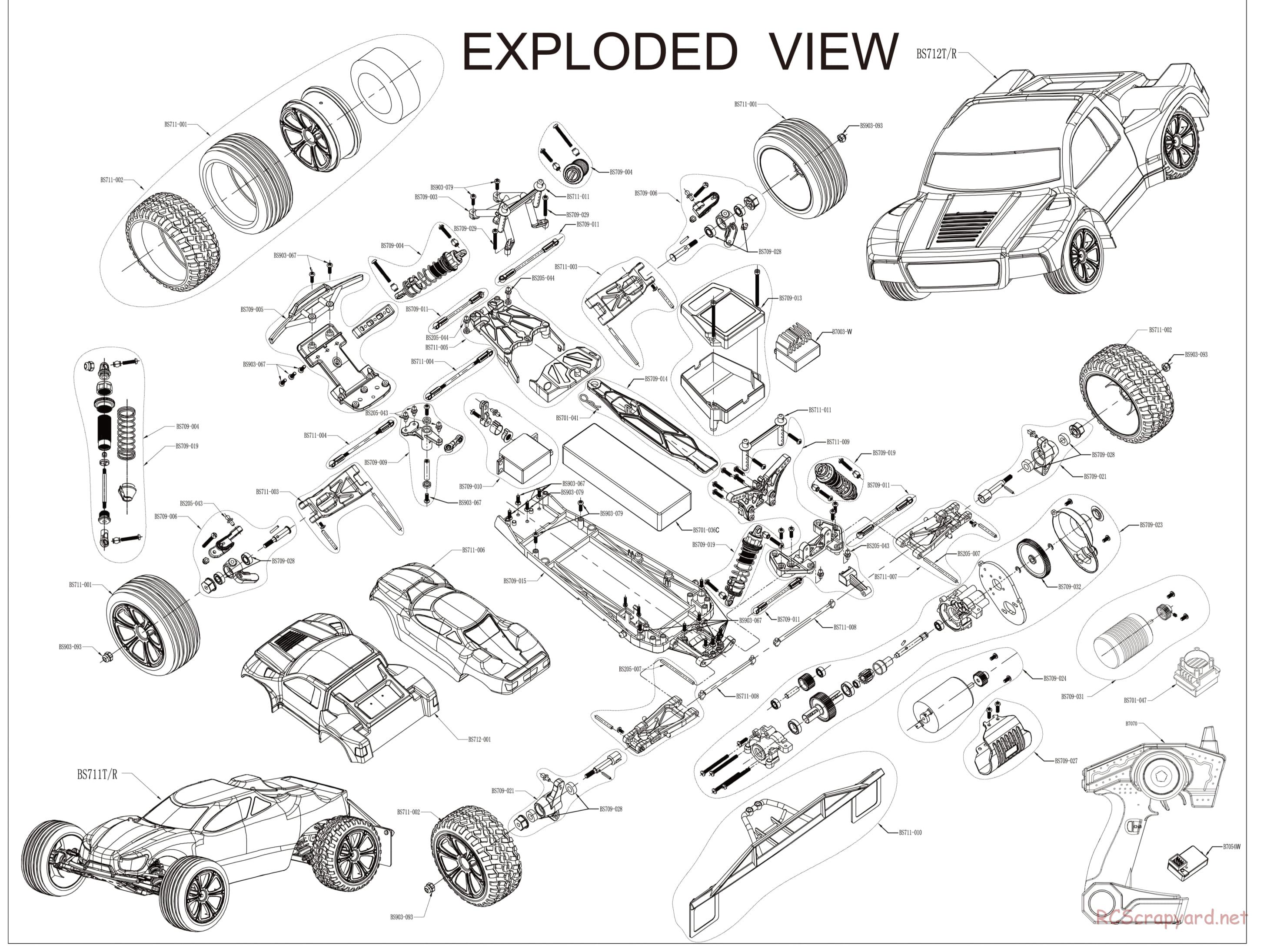 BSD Racing - BS711R / BS711T - Exploded View - Page 1