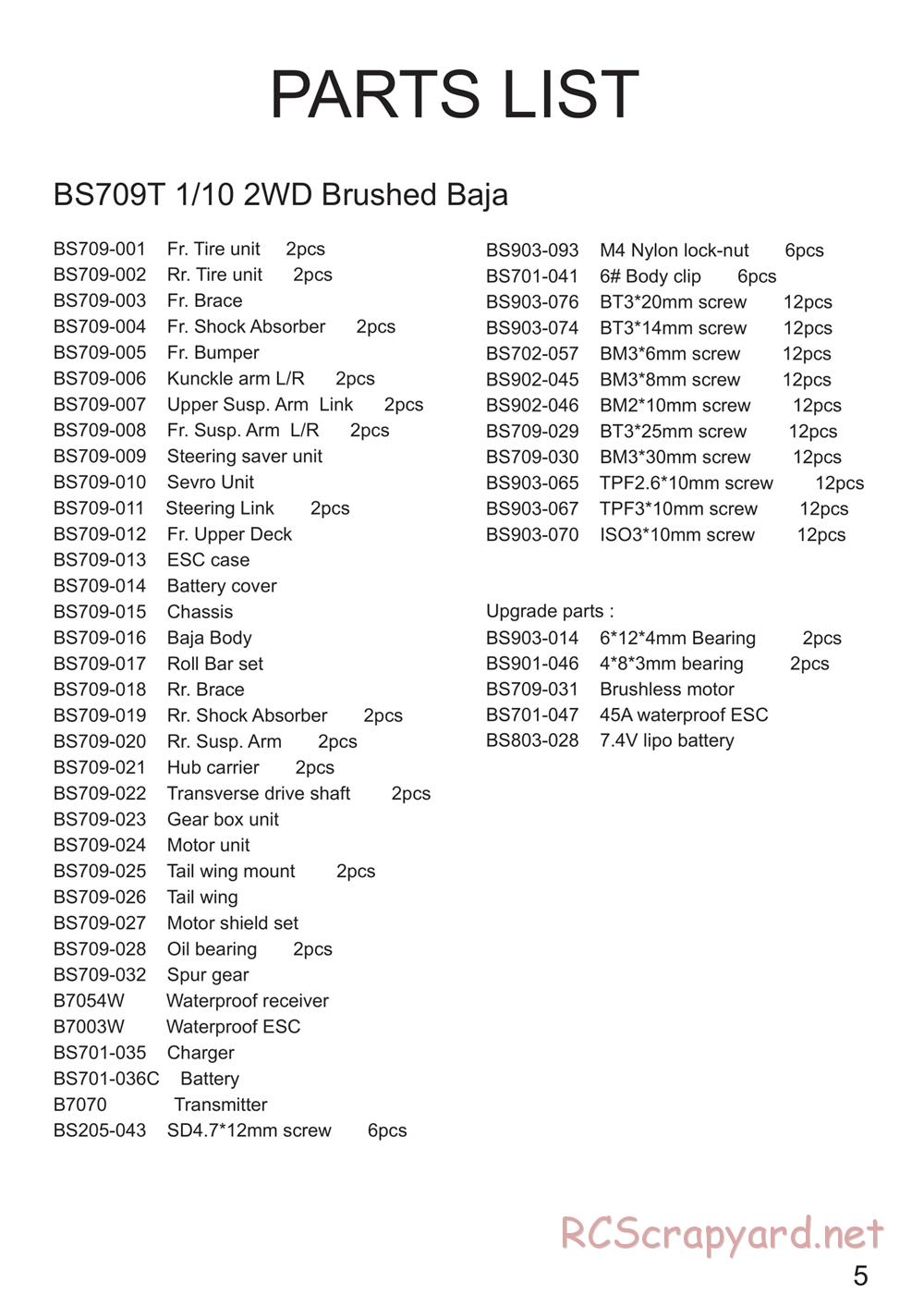 BSD Racing - BS712R / BS712T - Manual - Page 7