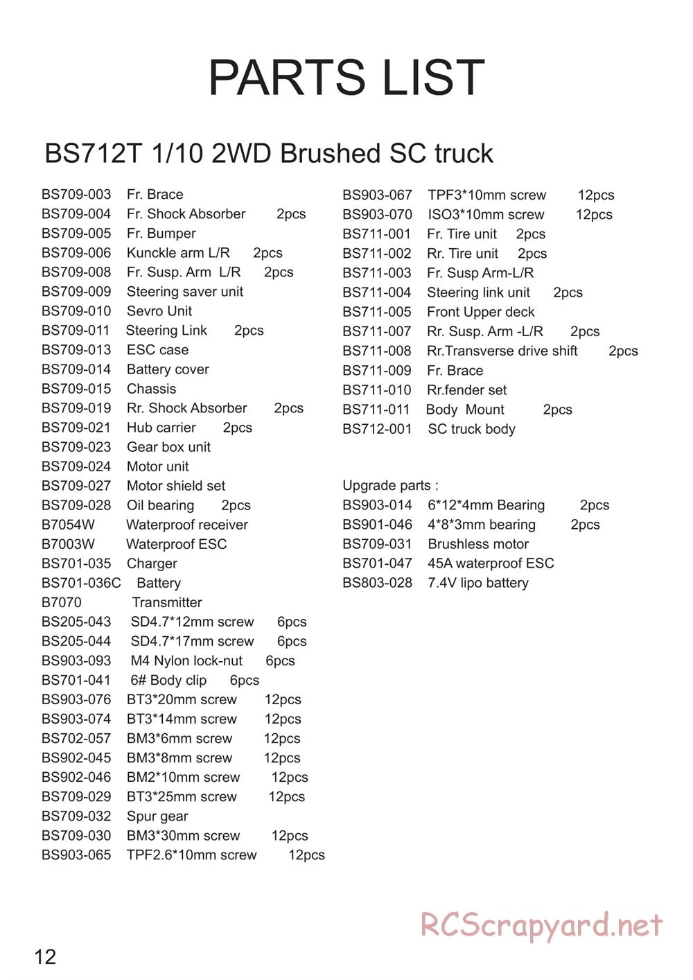 BSD Racing - BS712R / BS712T - Manual - Page 12