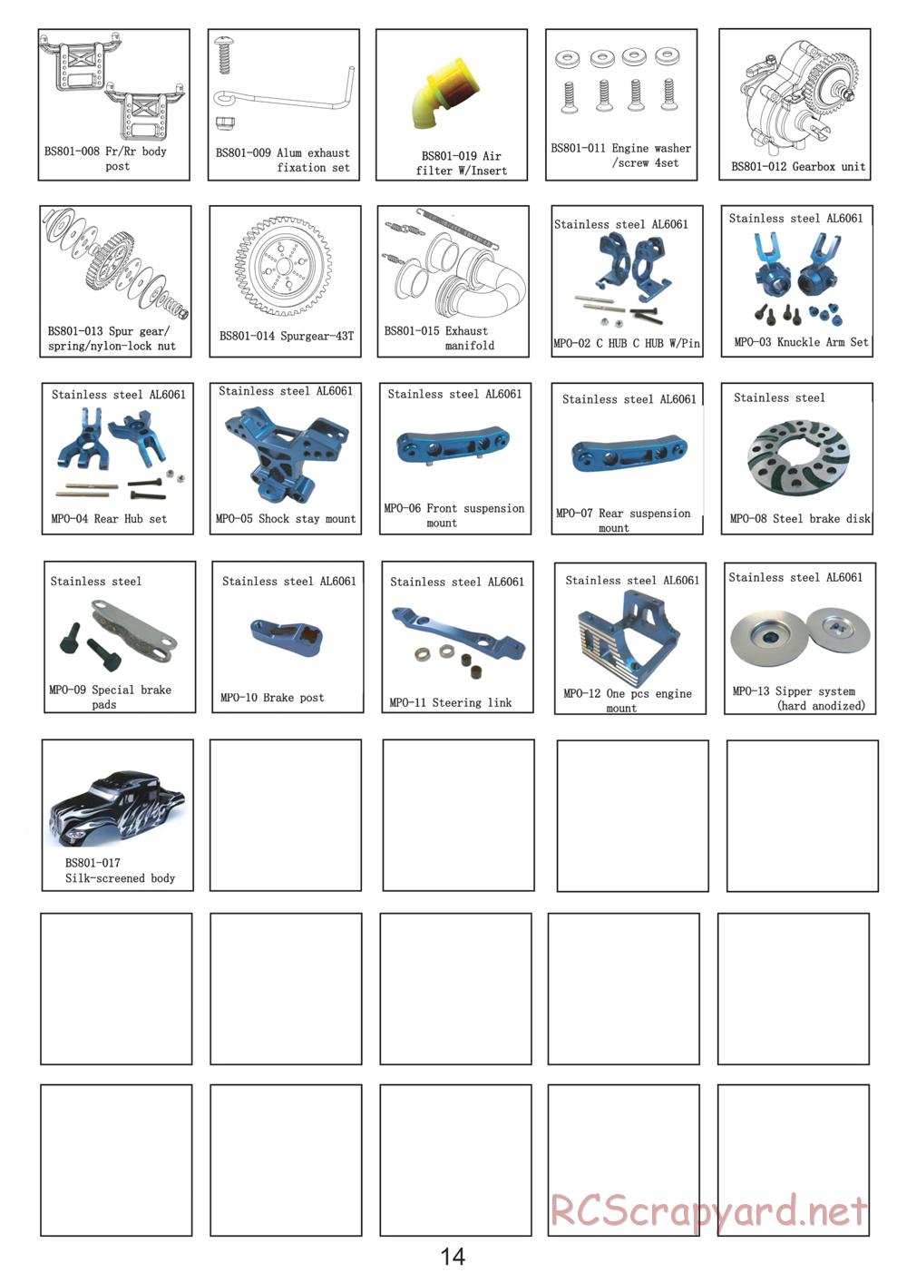 BSD Racing - BS801T - Manual - Page 14