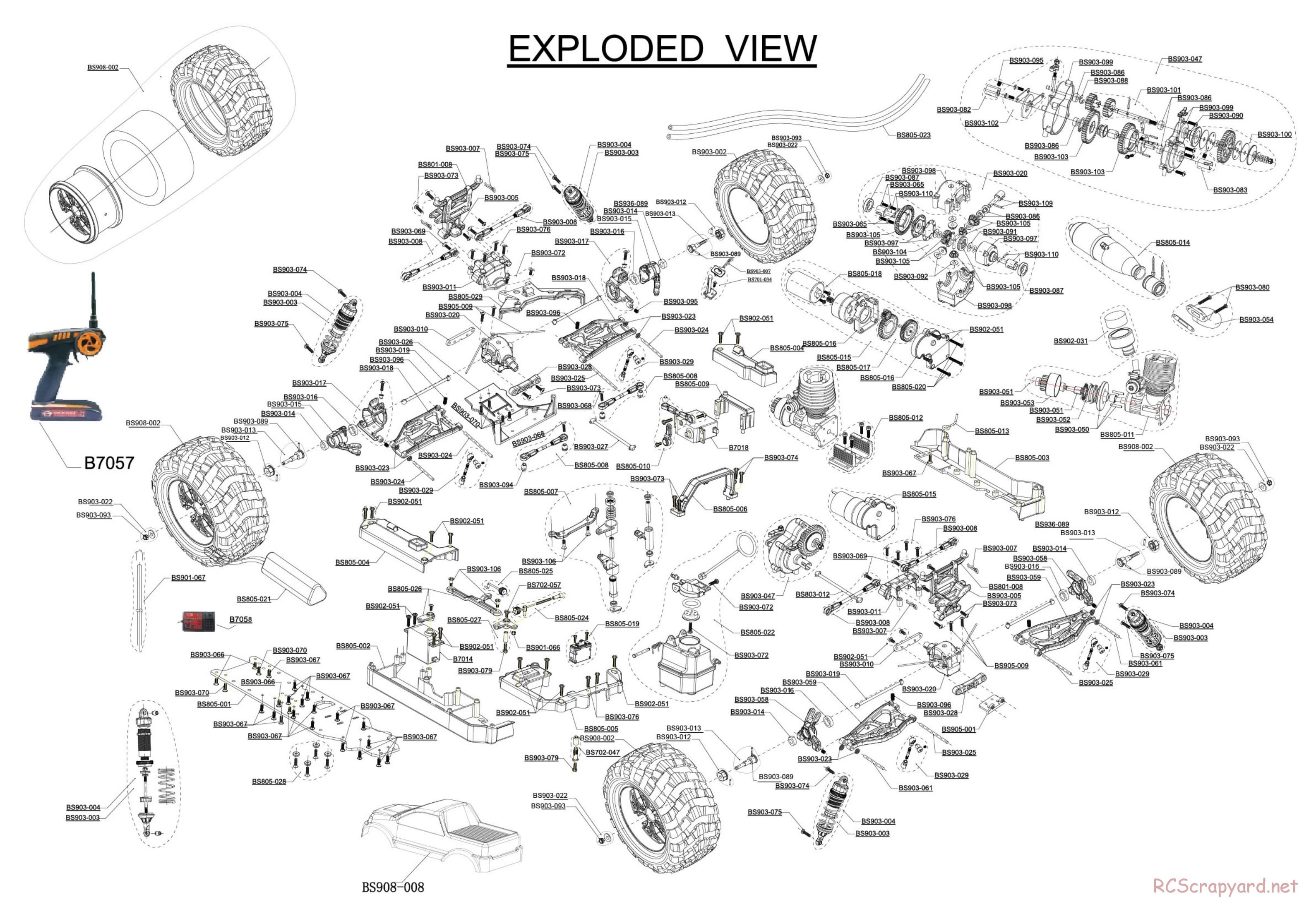 BSD Racing - BS805T - Exploded View - Page 1