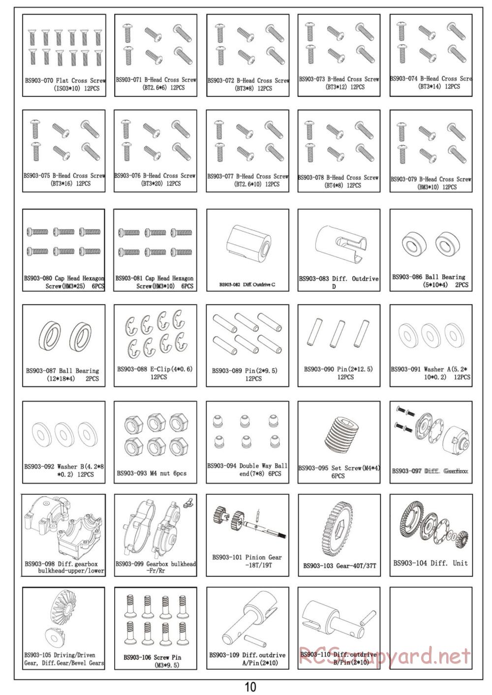 BSD Racing - BS805T - Parts List - Page 3