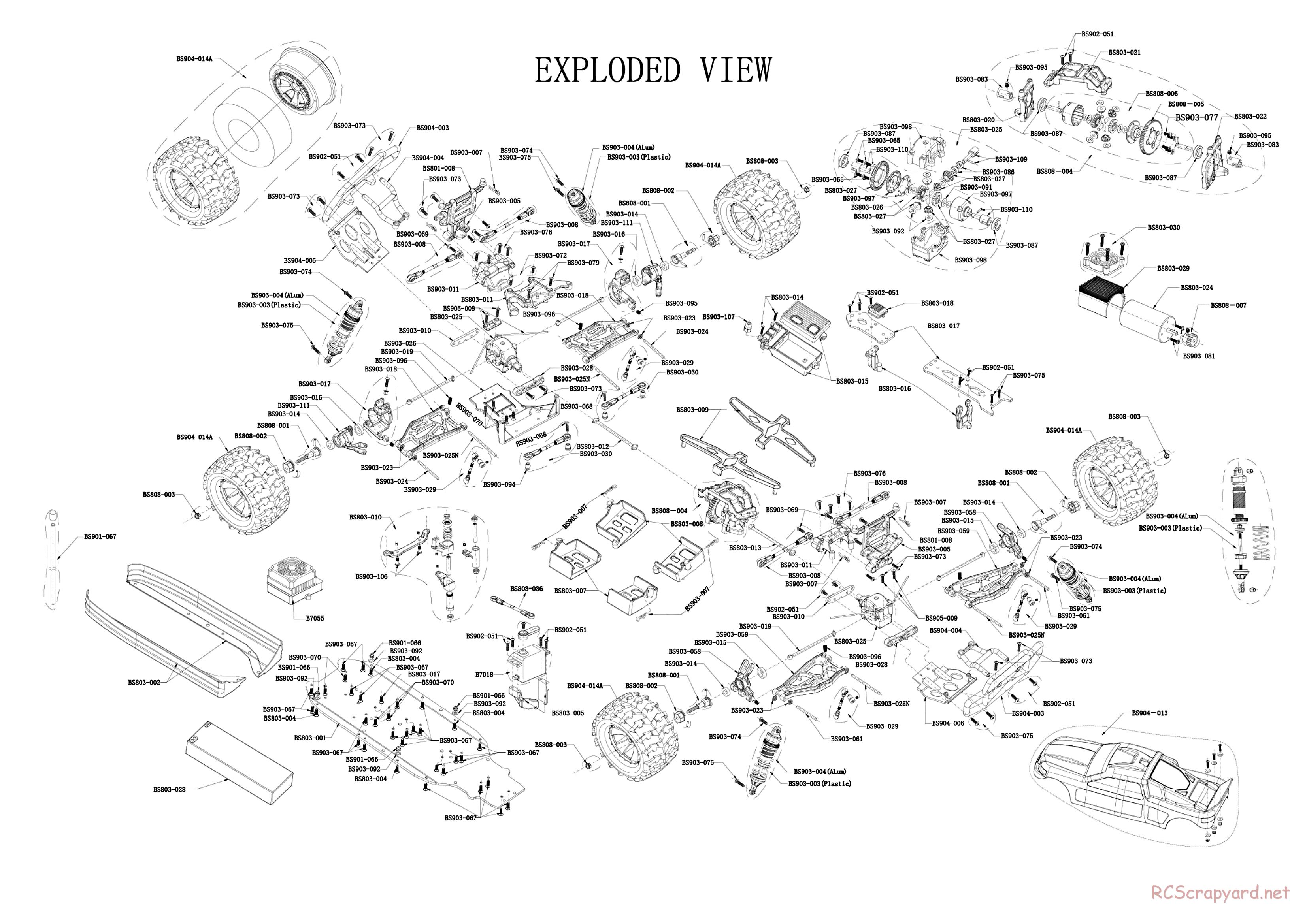 BSD Racing - BS808T - Exploded View - Page 1