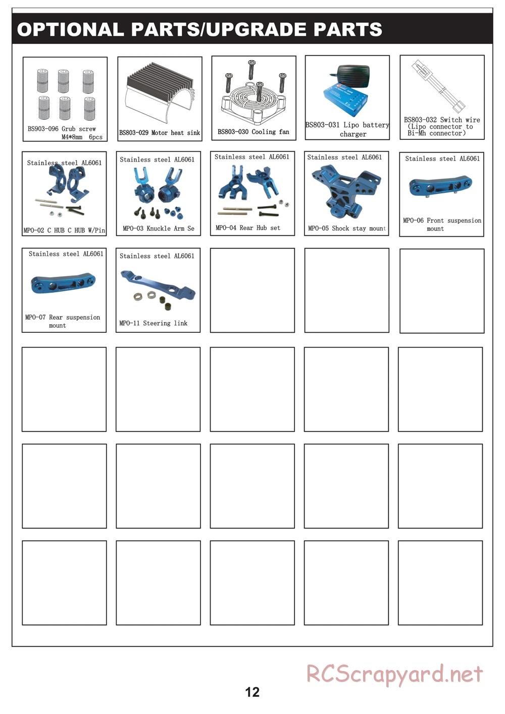 BSD Racing - BS808T - Manual - Page 12