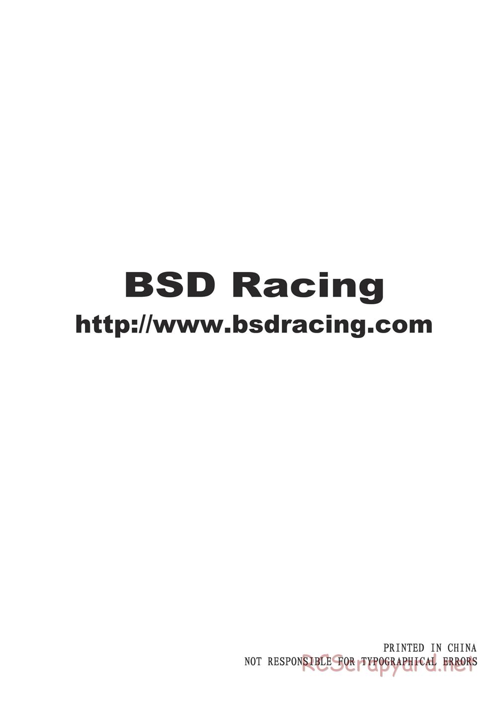 BSD Racing - BS808T - Manual - Page 14