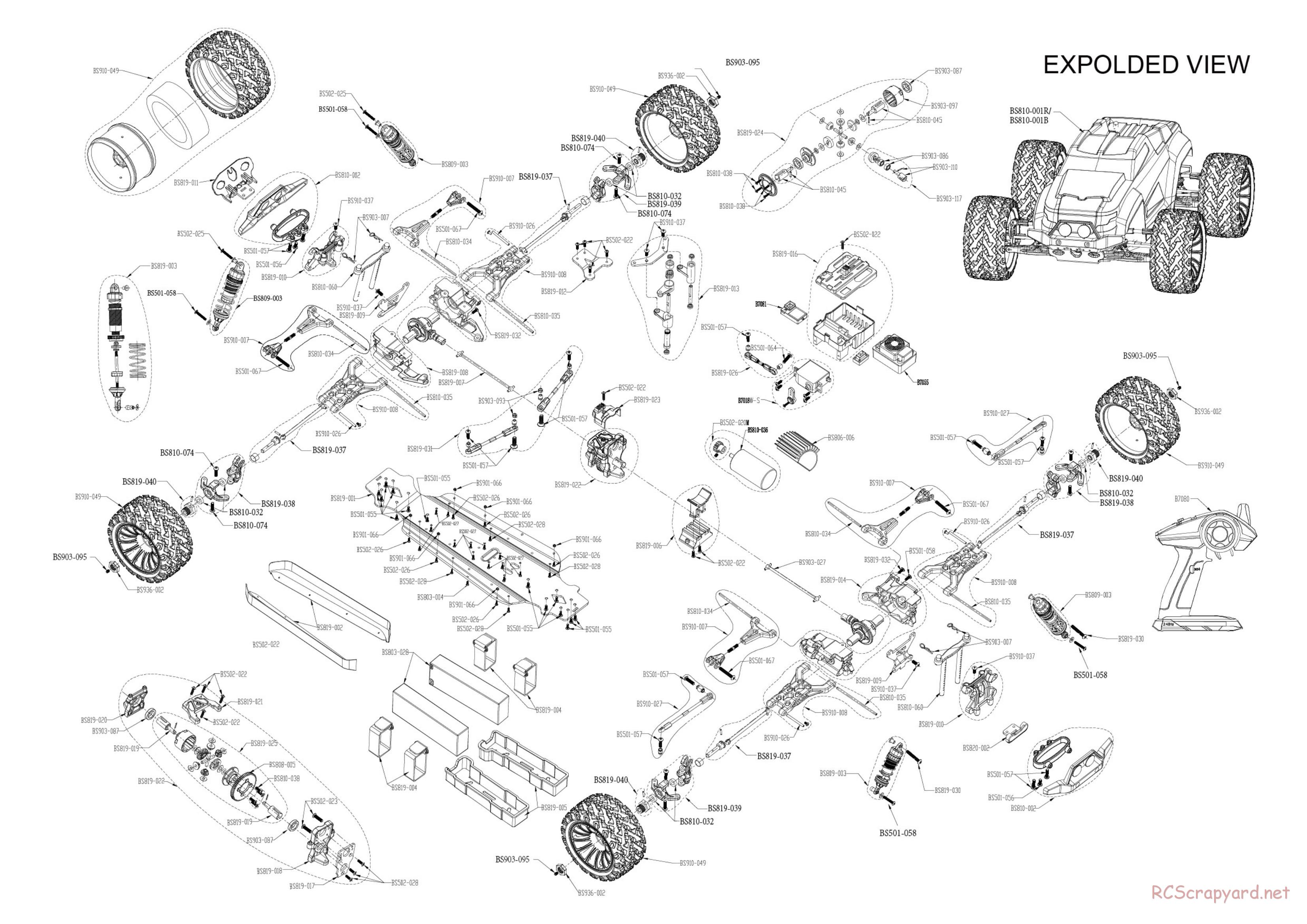 BSD Racing - BS820T - Exploded View - Page 1