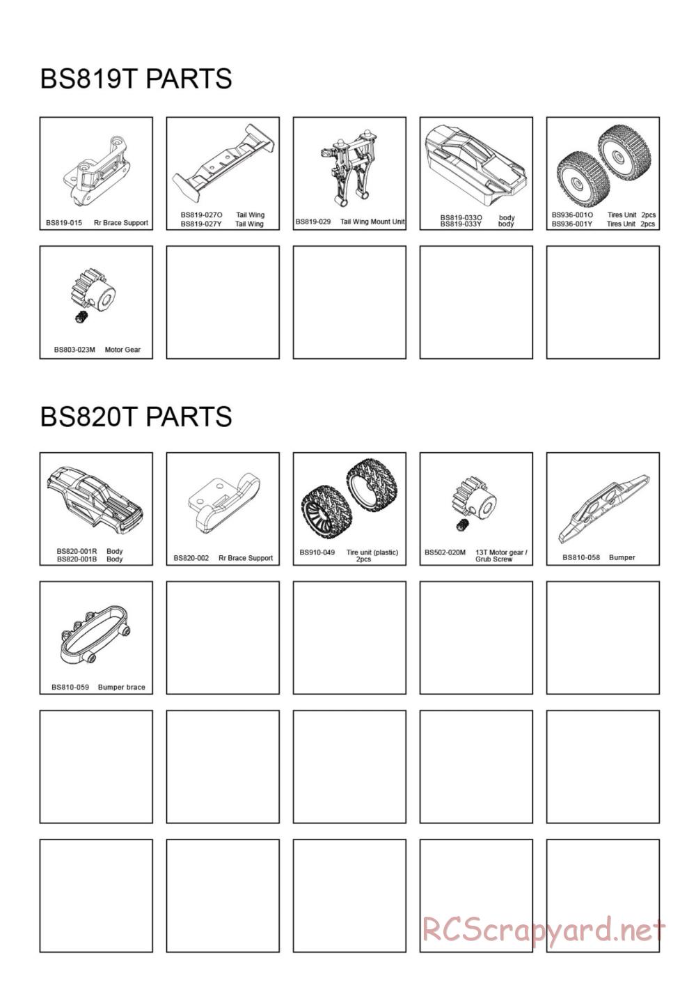 BSD Racing - BS820T - Parts List - Page 5