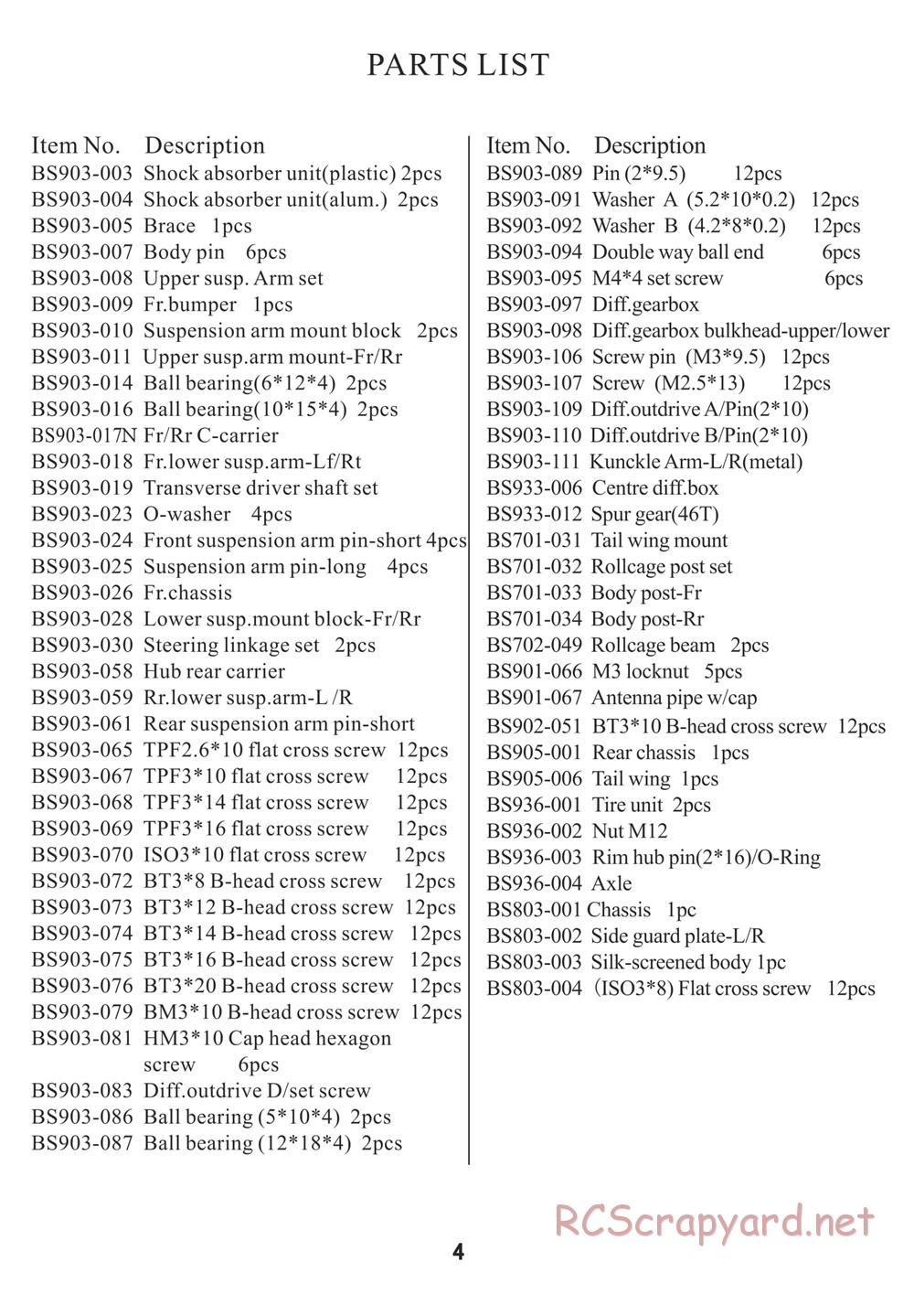 BSD Racing - BS836T - Manual - Page 5