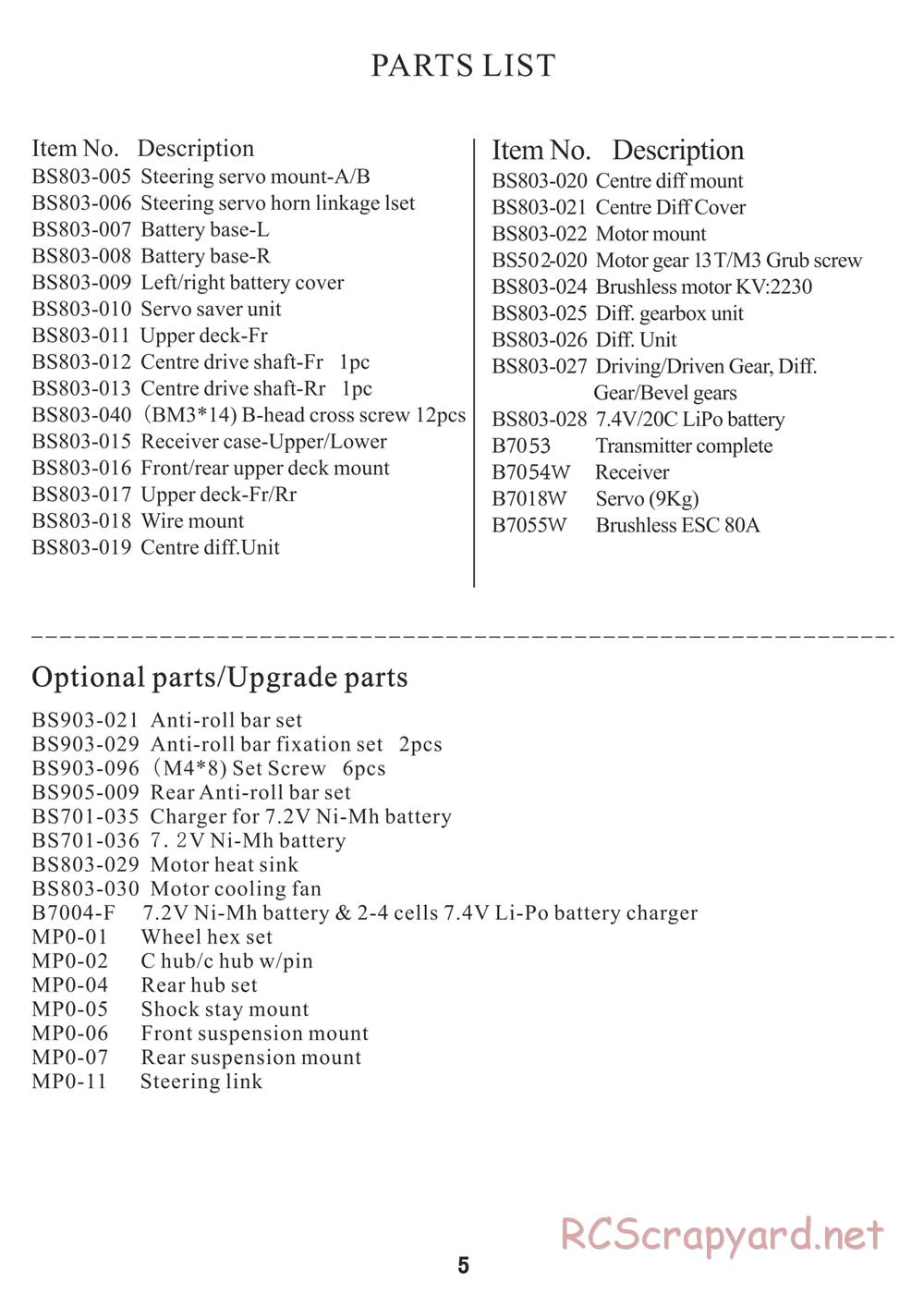 BSD Racing - BS836T - Manual - Page 6