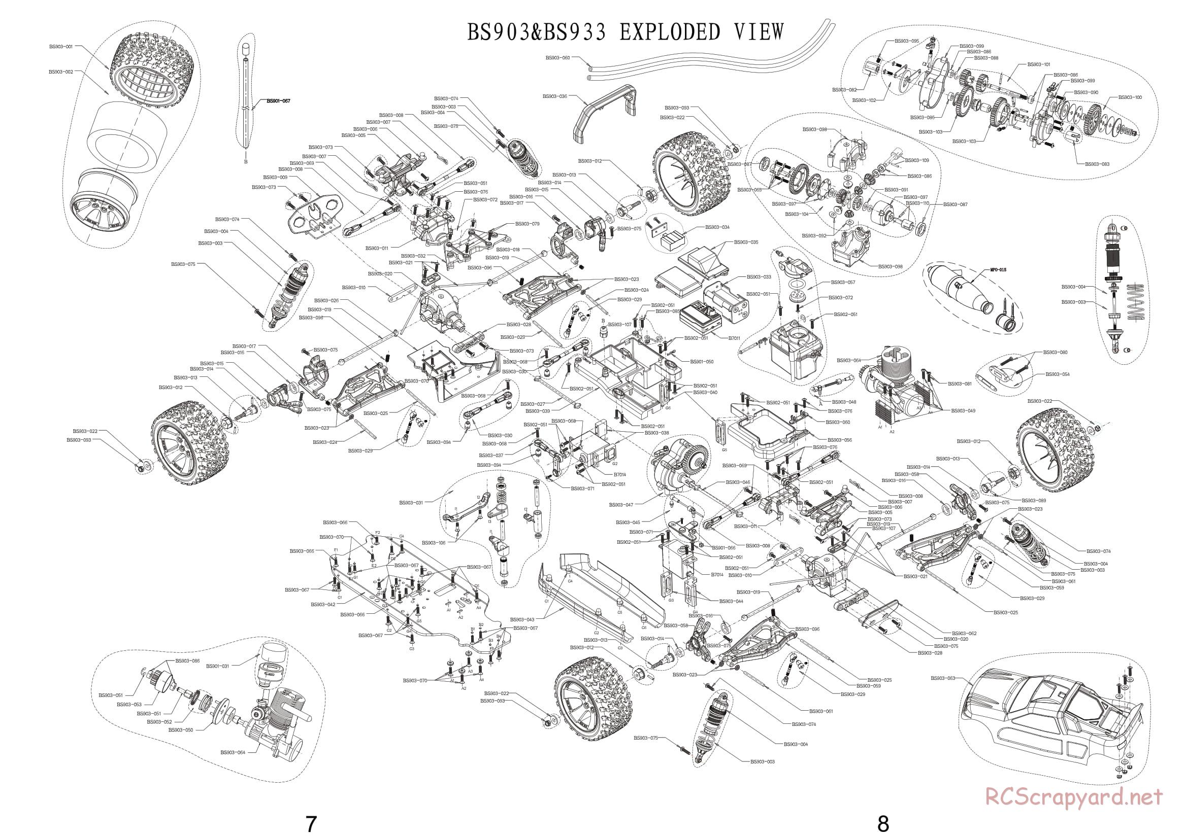 BSD Racing - BS903T / BS933T - Exploded View - Page 1