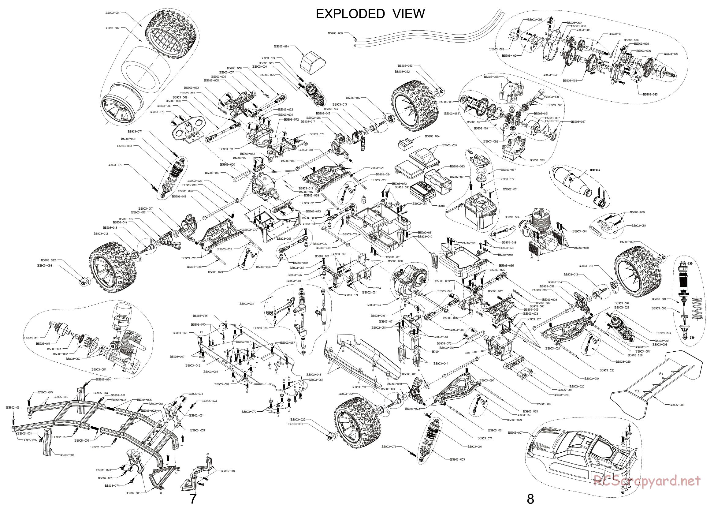 BSD Racing - BS905T / BS935T - Exploded View - Page 1