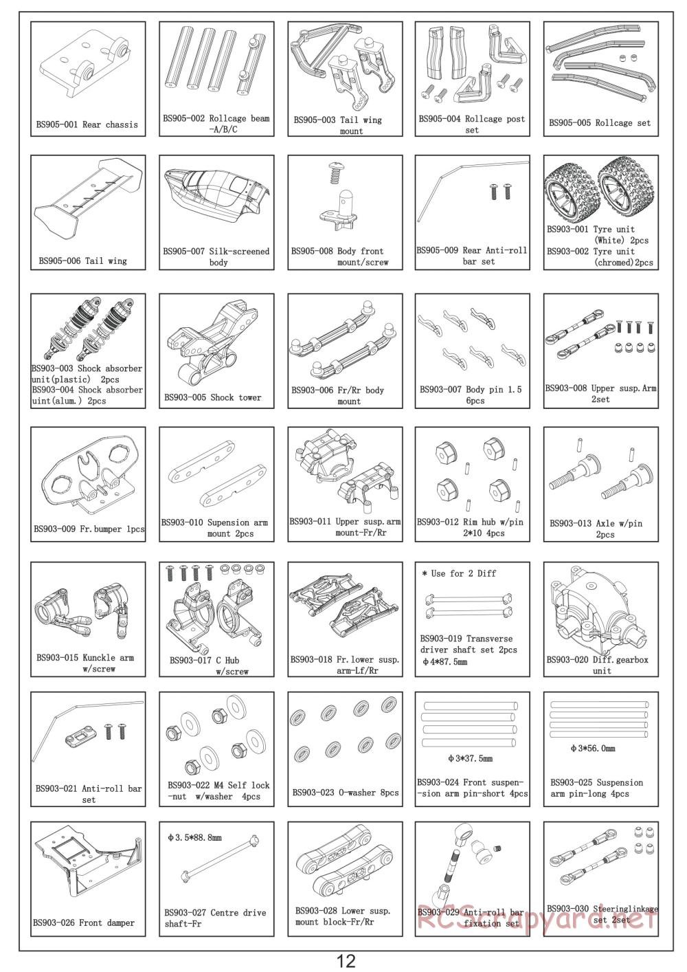 BSD Racing - BS905T / BS935T - Parts List - Page 2