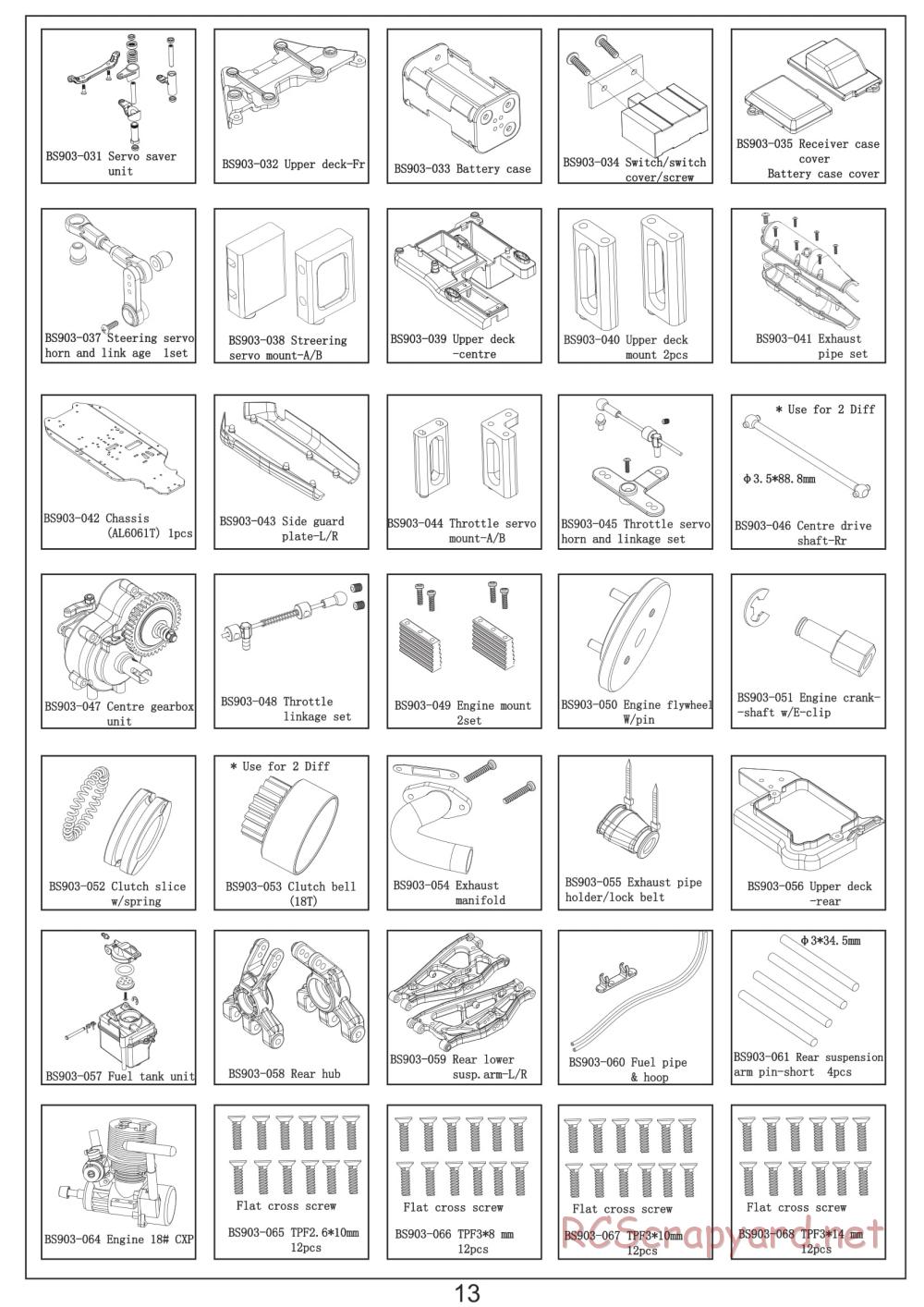 BSD Racing - BS905T / BS935T - Parts List - Page 3