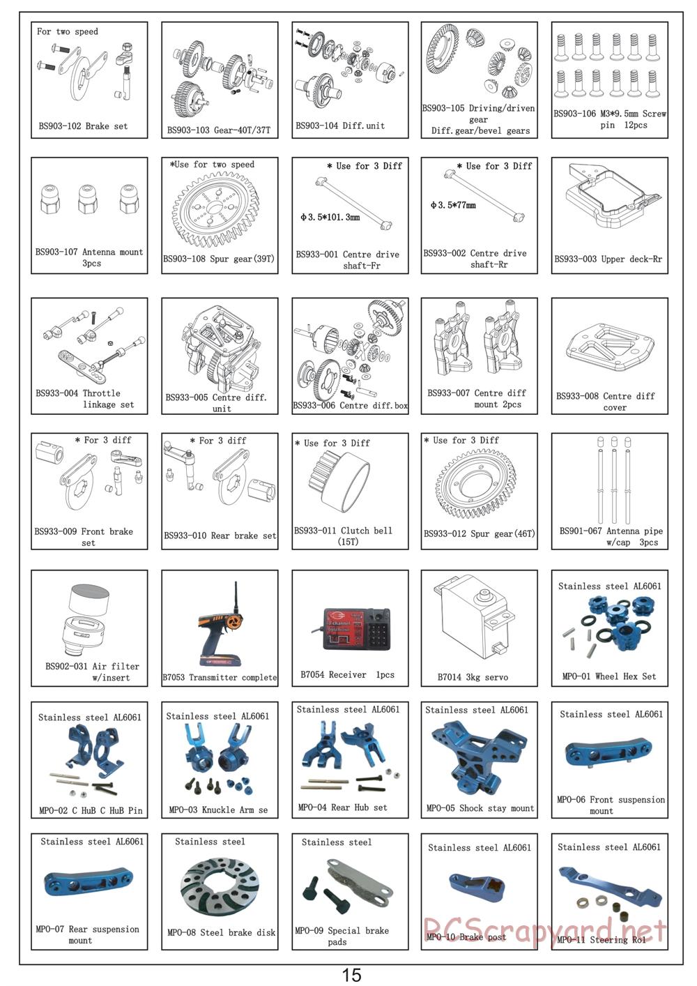 BSD Racing - BS905T / BS935T - Parts List - Page 5