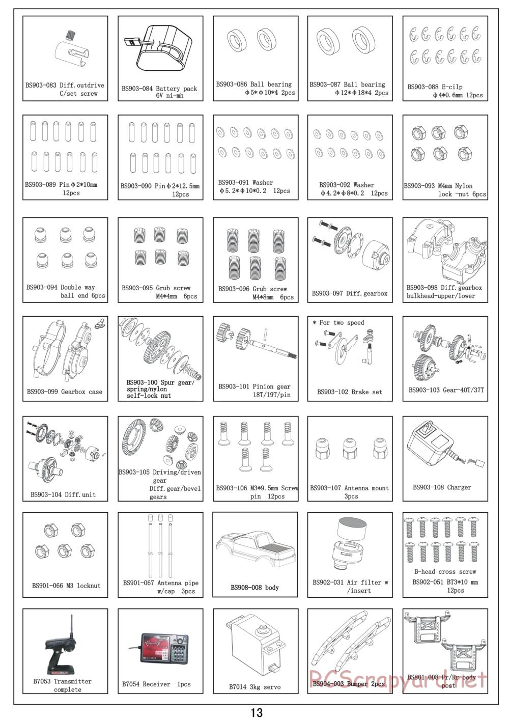 BSD Racing - BS908T - Parts List - Page 6