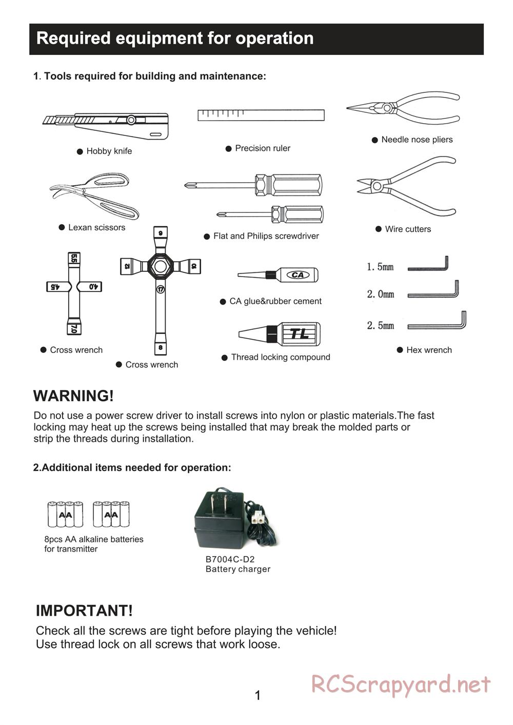 BSD Racing - BS909T - Manual - Page 2