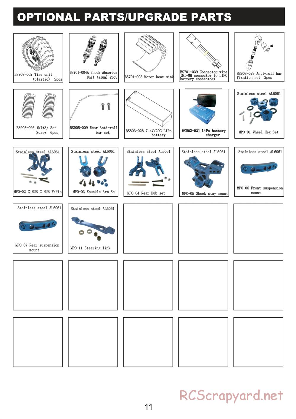 BSD Racing - BS909T - Manual - Page 11