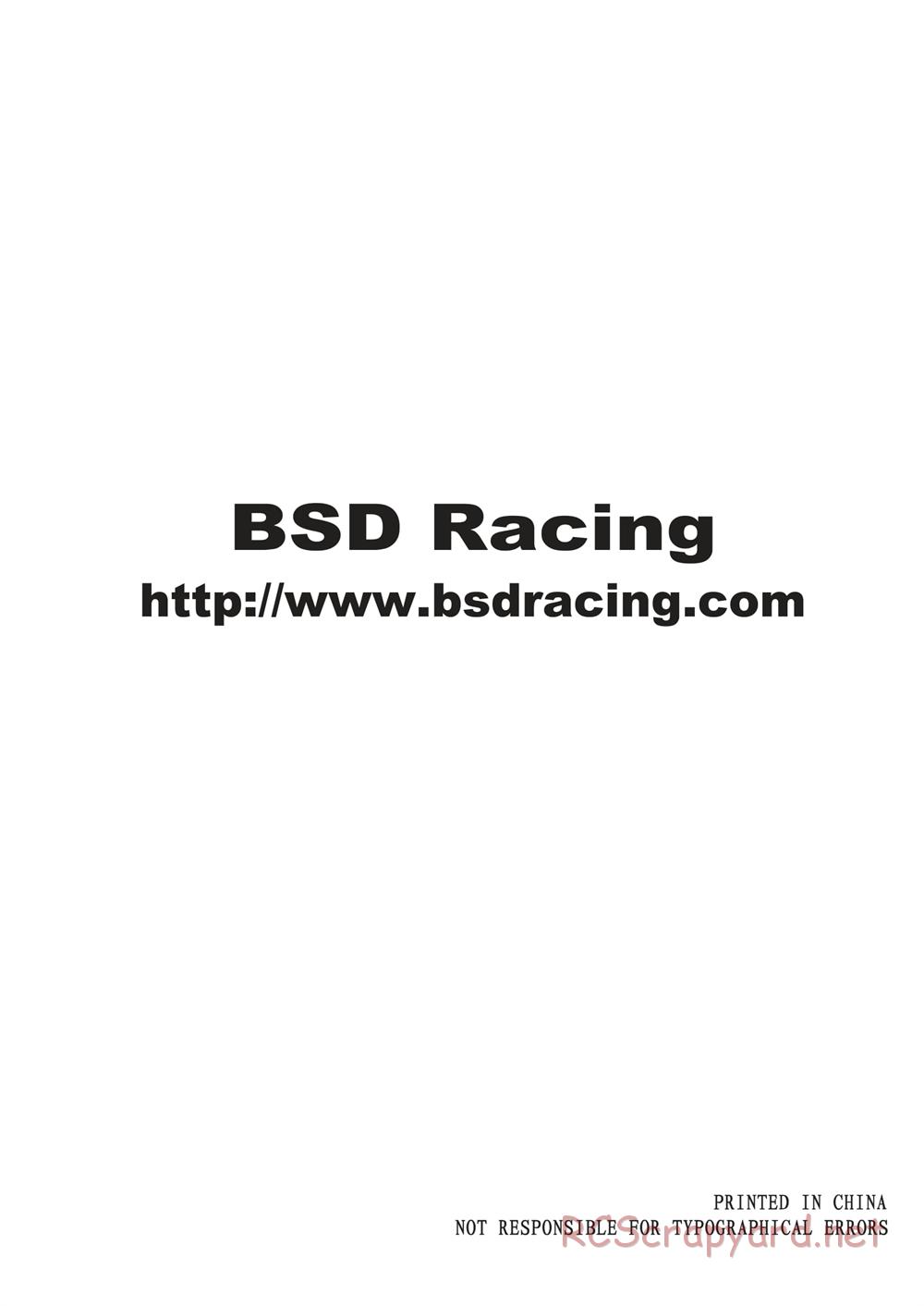 BSD Racing - BS909T - Manual - Page 13