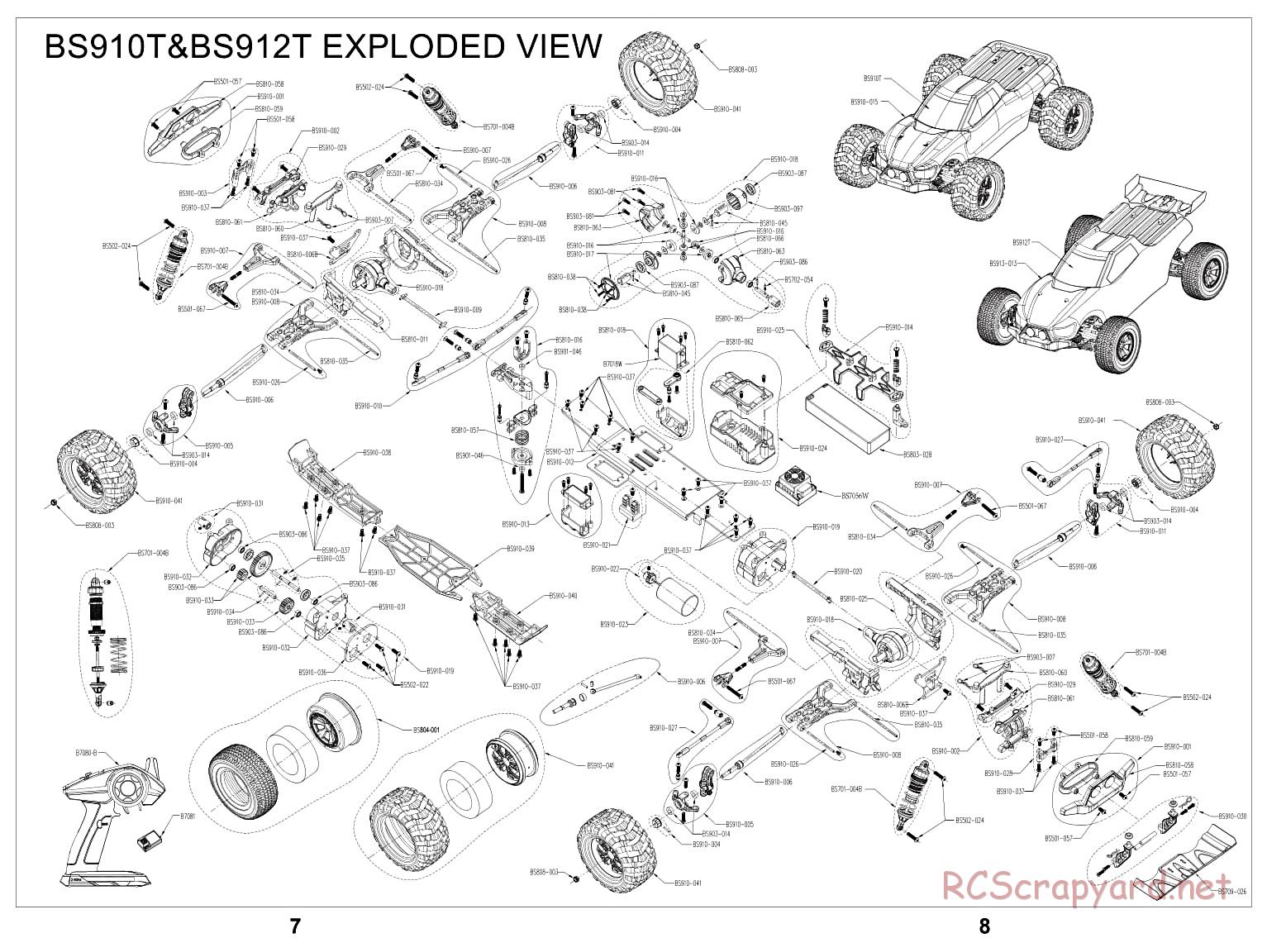 BSD Racing - BS910T / BS912T / BS913T / BS914T - Exploded View - Page 1