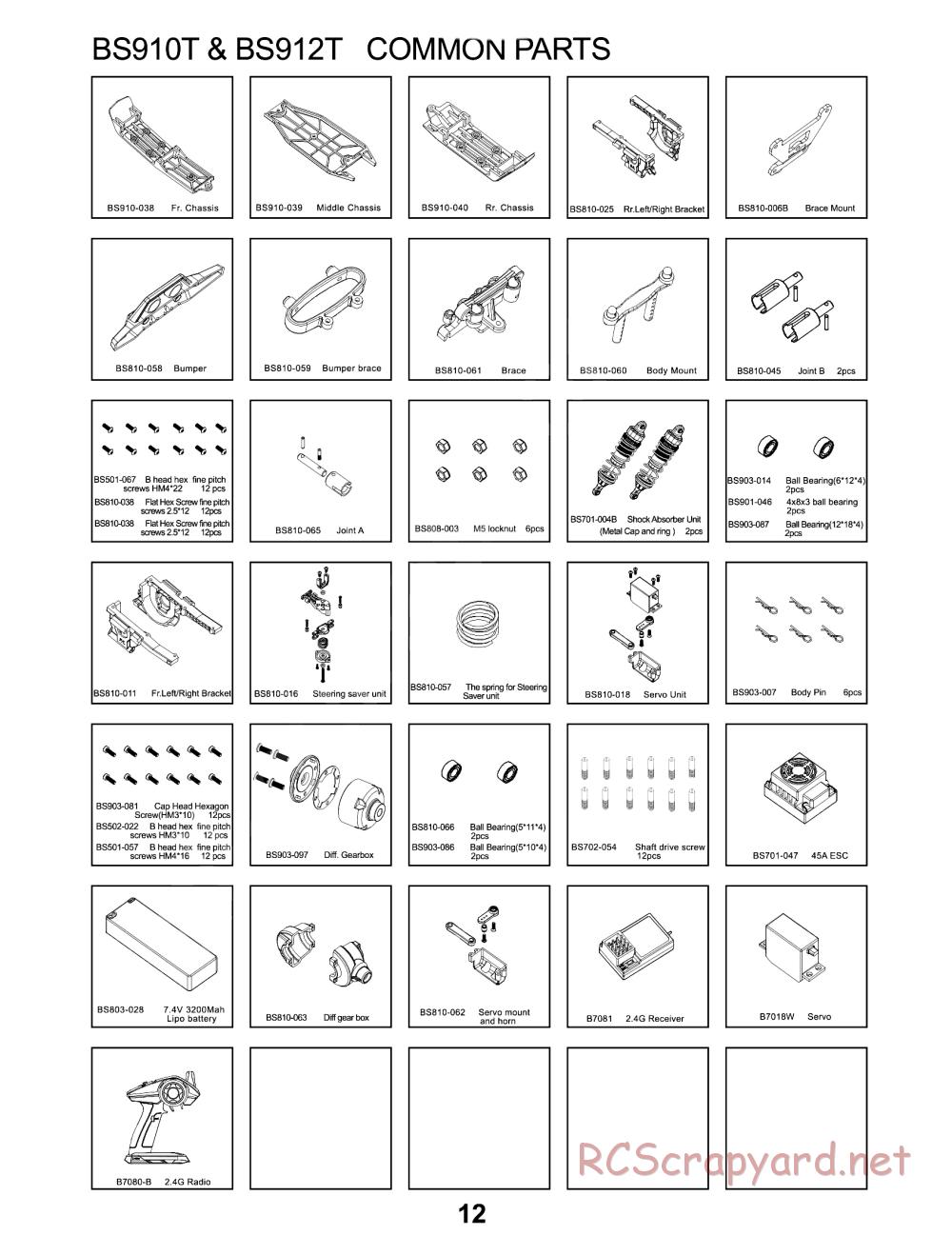 BSD Racing - BS910T / BS912T / BS913T / BS914T - Parts List - Page 4