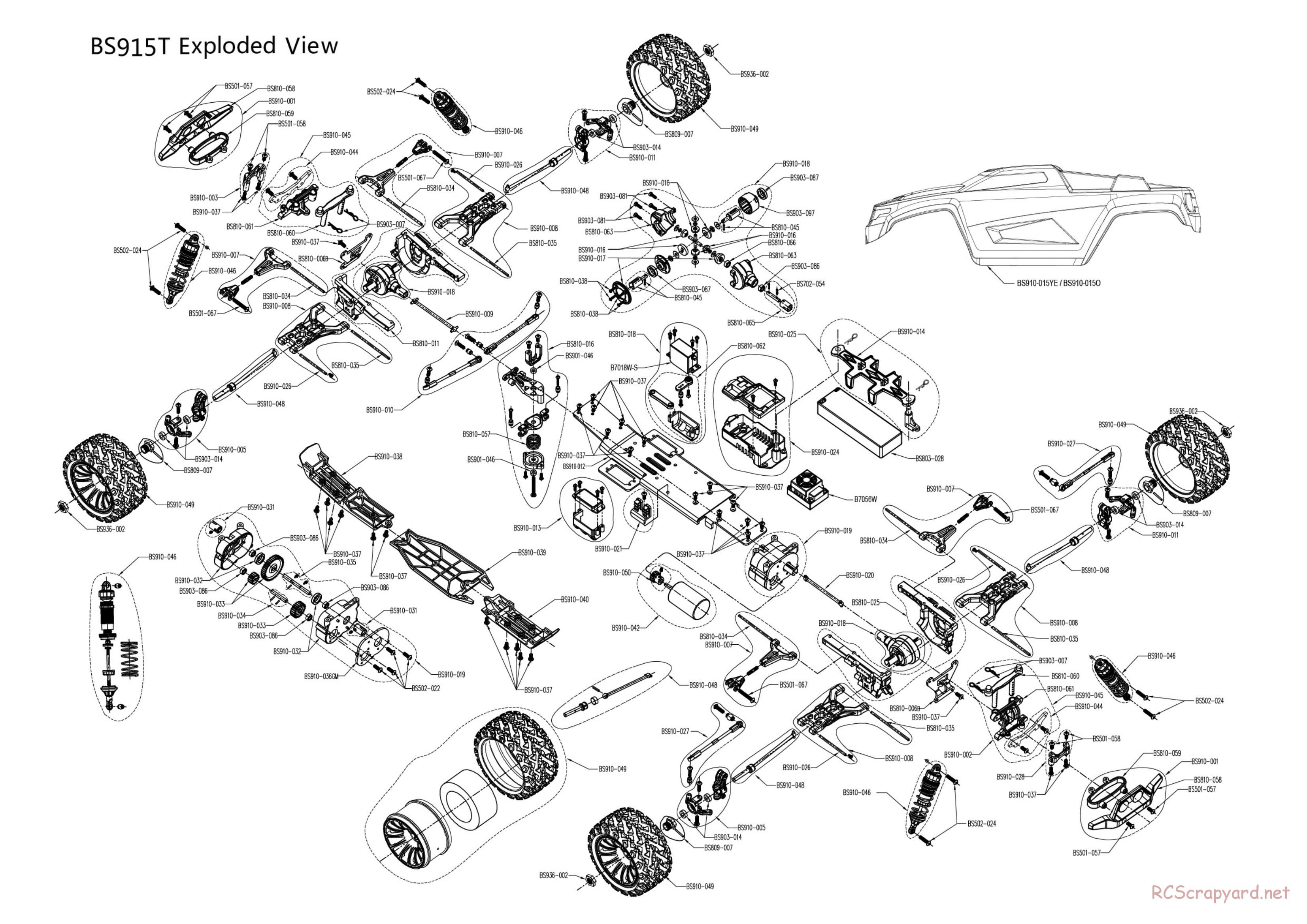 BSD Racing - BS915T - Exploded View - Page 1