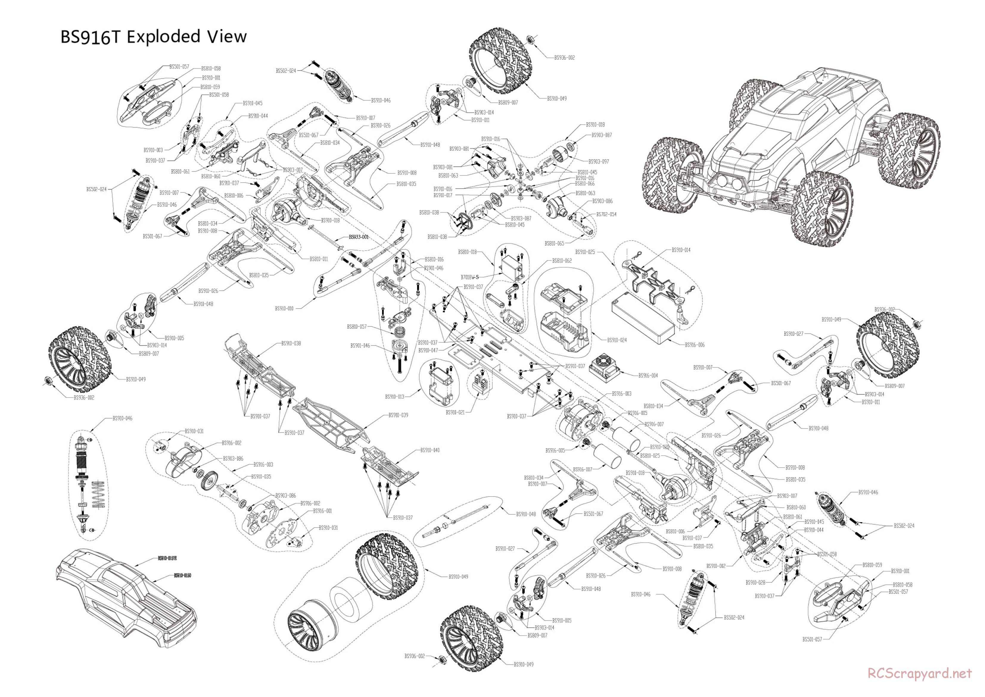 BSD Racing - BS916T - Exploded View - Page 1