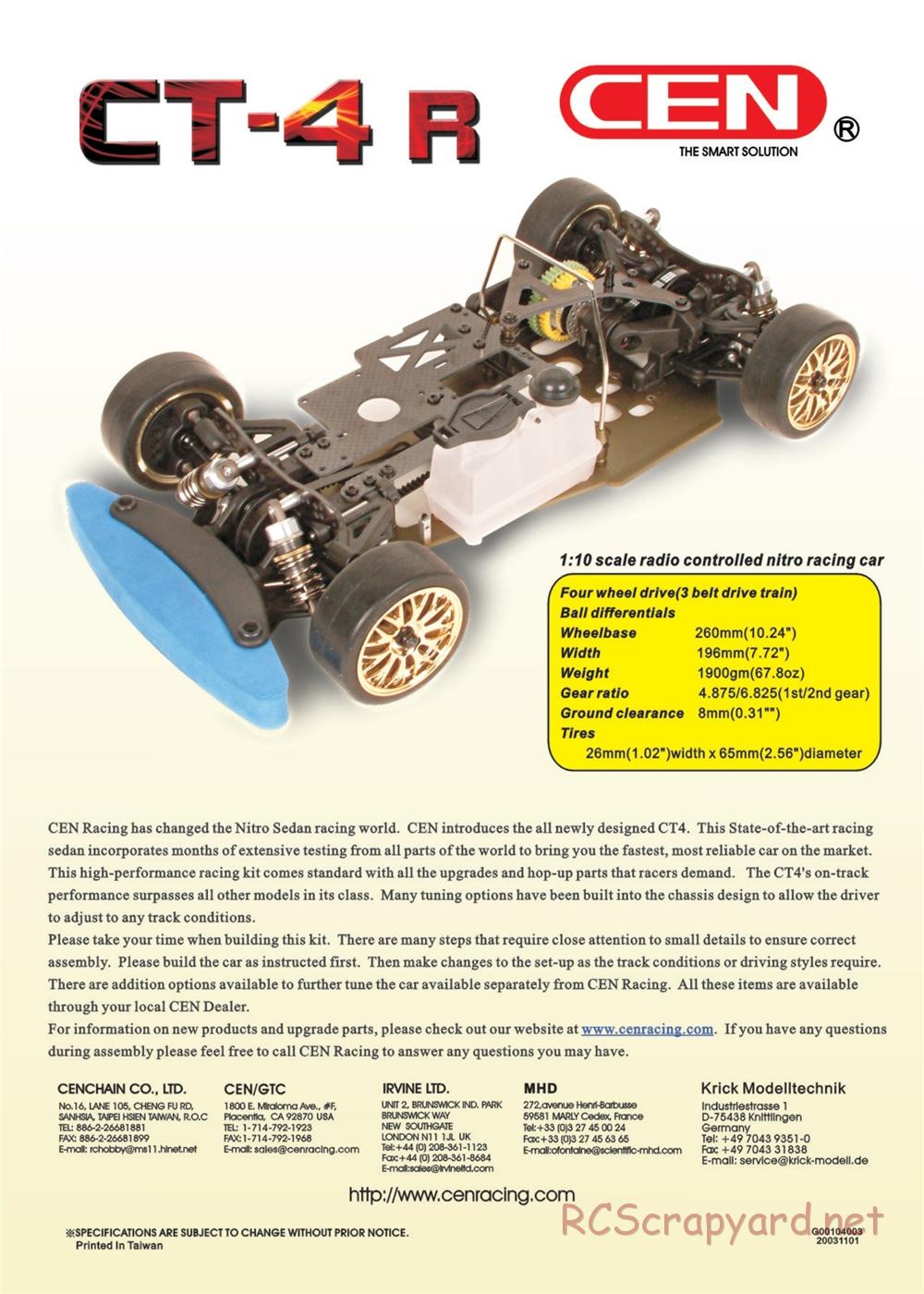 CEN - CT-4 R - Manual - Page 1