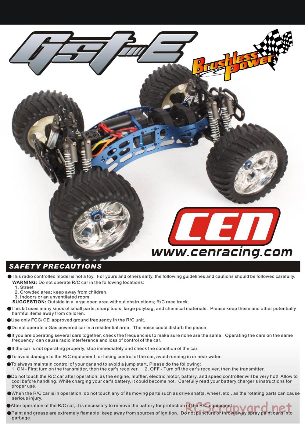 CEN - Colossus GST-E - Manual - Page 1