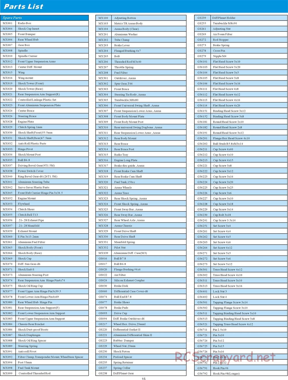 CEN - Matrix TR Arena - Manual - Page 15