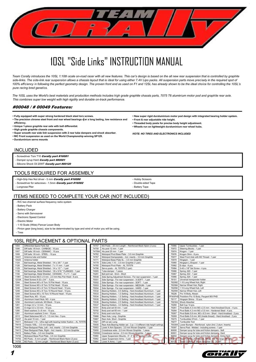 Corally - 10SL - Manual - Page 2