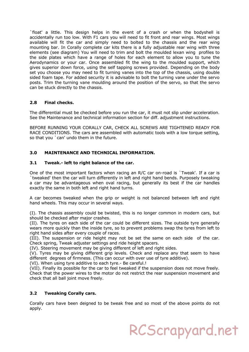 Corally - C10X - Manual - Page 3