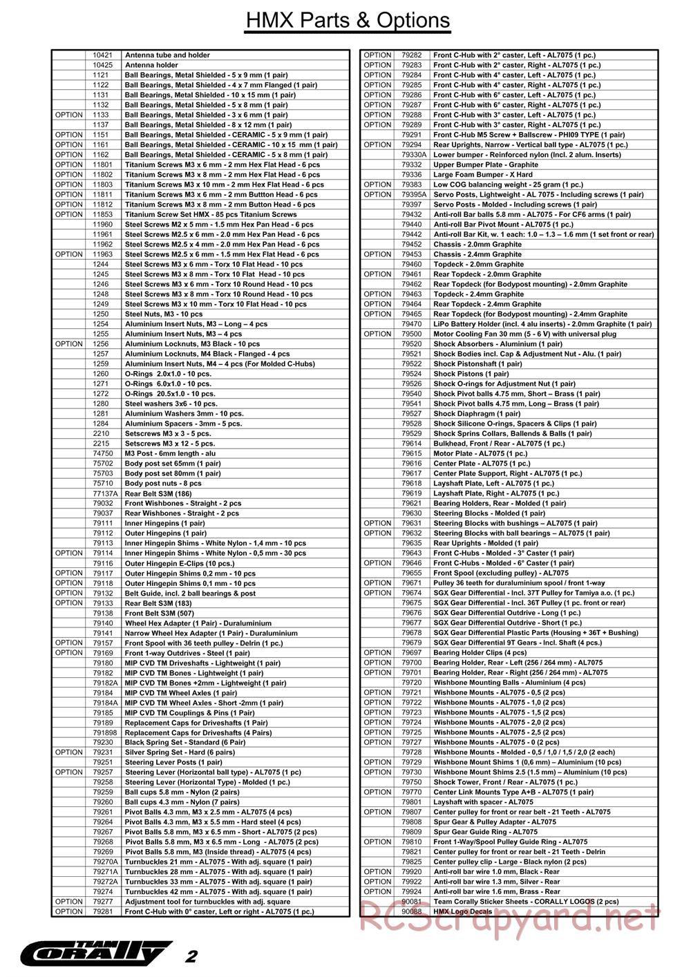 Corally - HMX M1 - Manual - Page 3