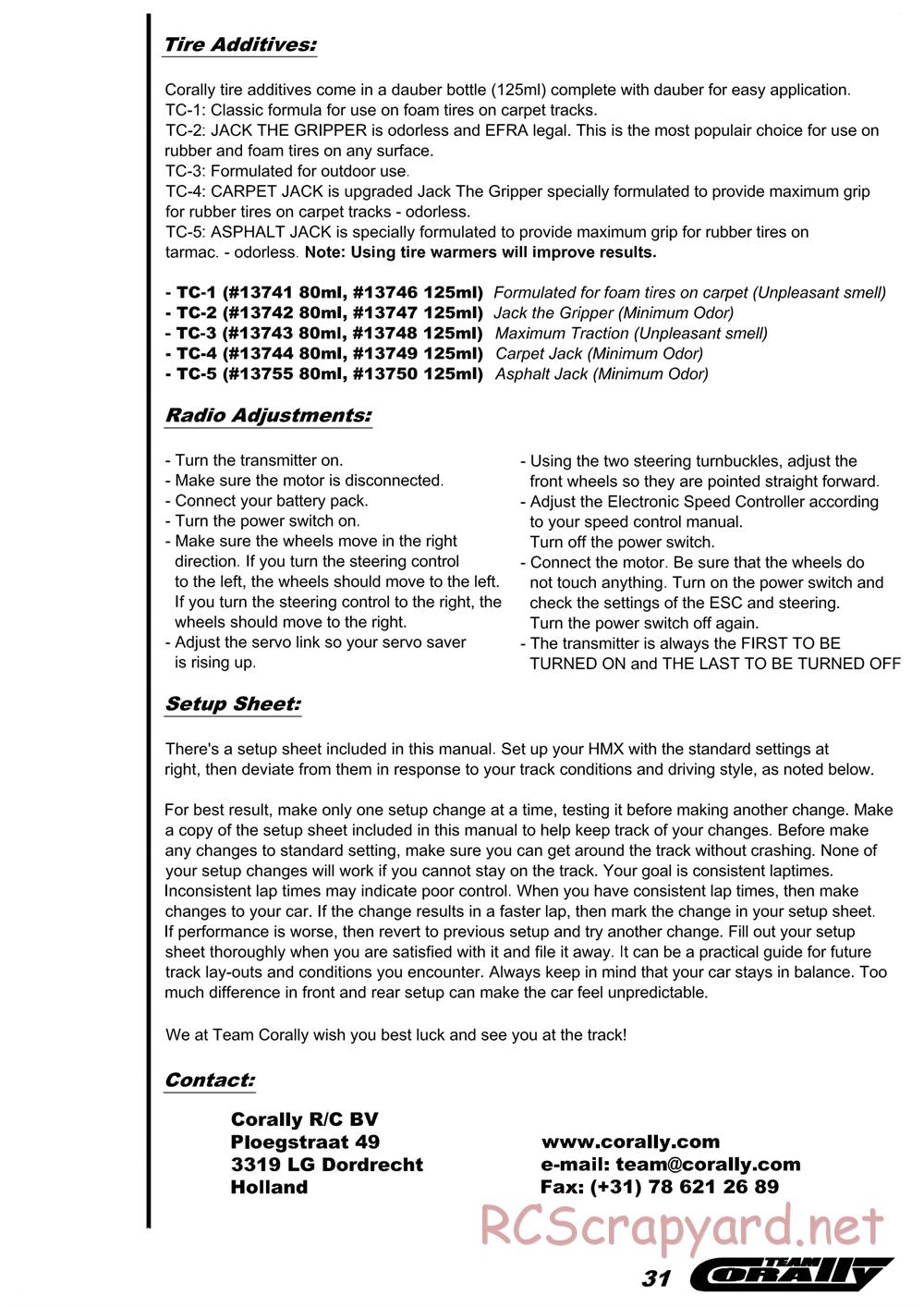 Corally - HMX M1 - Manual - Page 32