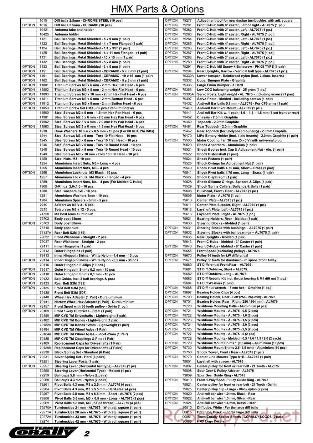 Corally - HMX - Manual - Page 3