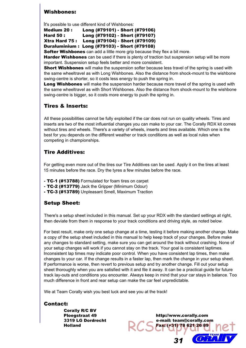 Corally - RDX - Manual (Ver 2) - Page 31