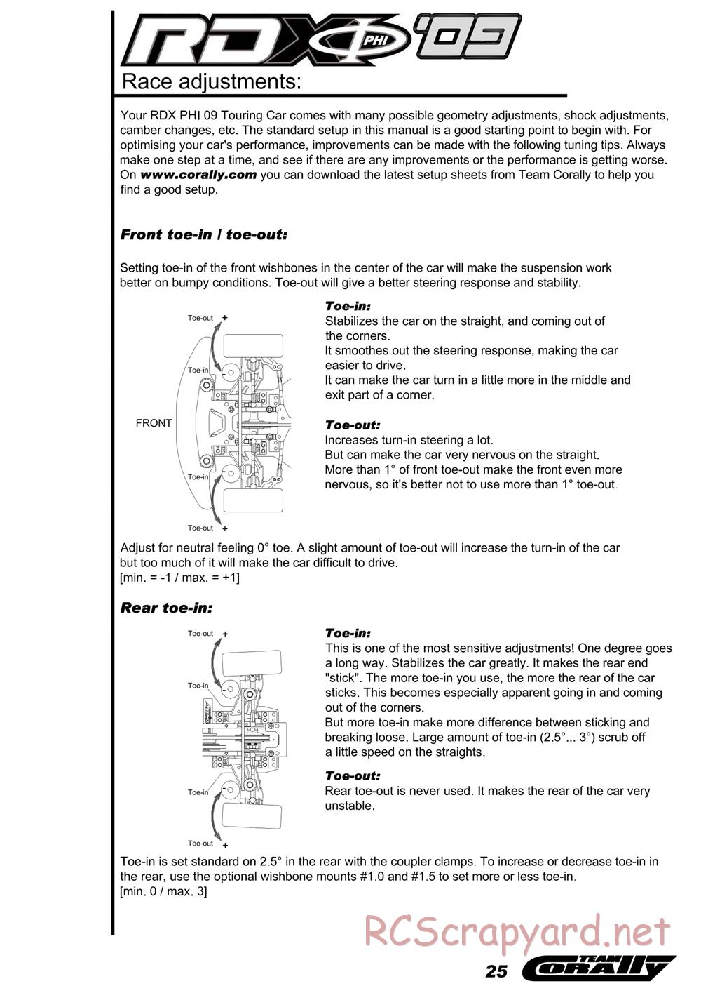 Corally - RDX Phi 09 - Manual - Page 26