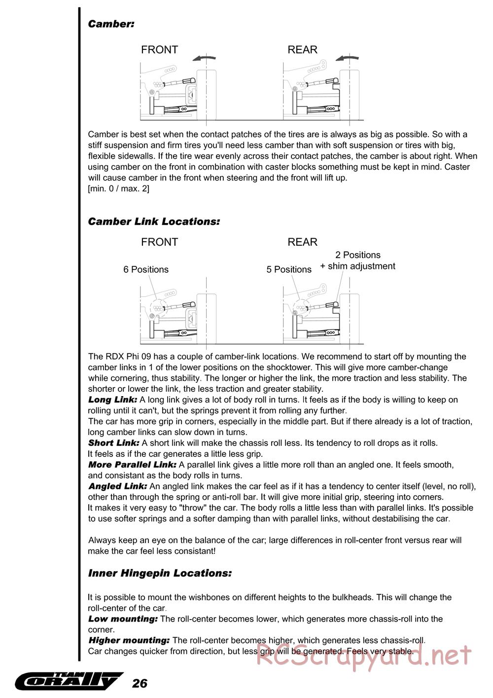 Corally - RDX Phi 09 - Manual - Page 27