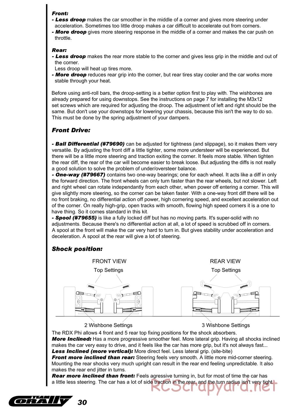 Corally - RDX Phi 09 - Manual - Page 31