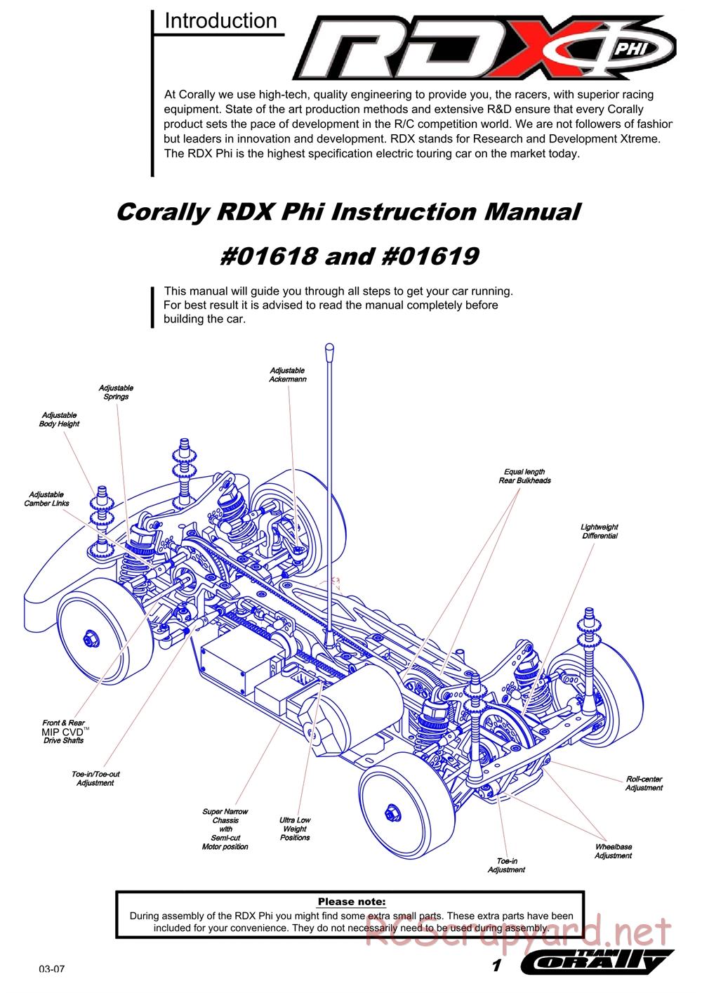 Corally - RDX Phi - Manual - Page 1