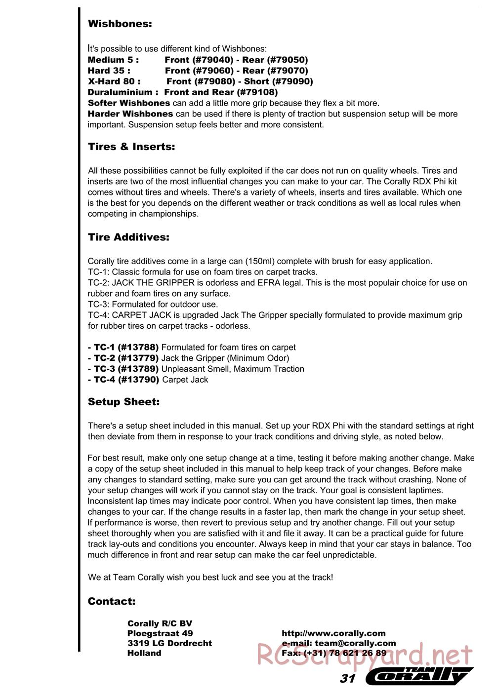 Corally - RDX Phi - Manual - Page 31