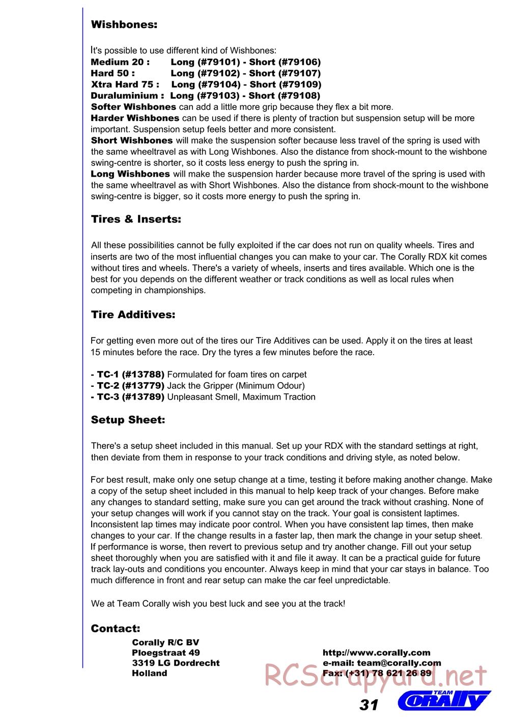 Corally - RDX - Manual (Ver 1) - Page 31