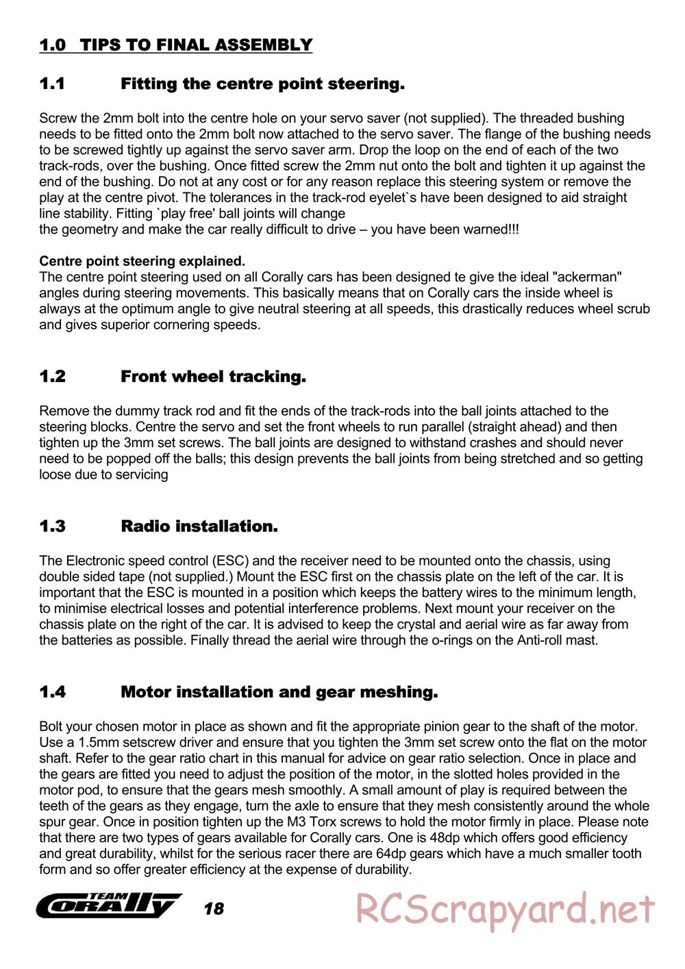 Corally - SP12M Ahoniemi Euros Spec - Manual - Page 18