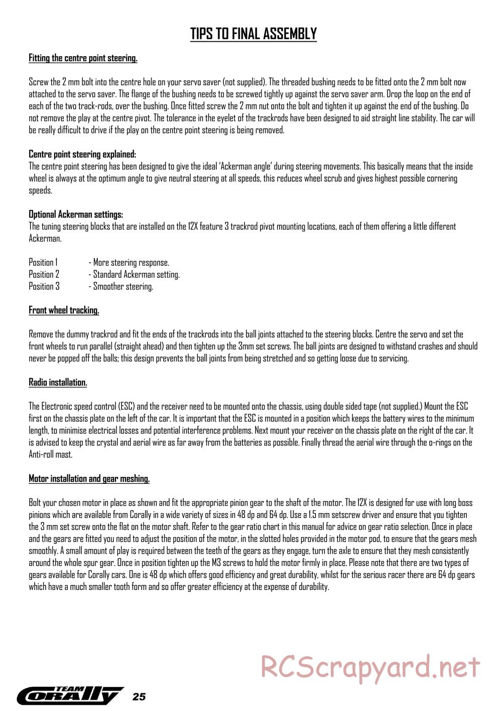 Corally - SP12X - Manual - Page 25