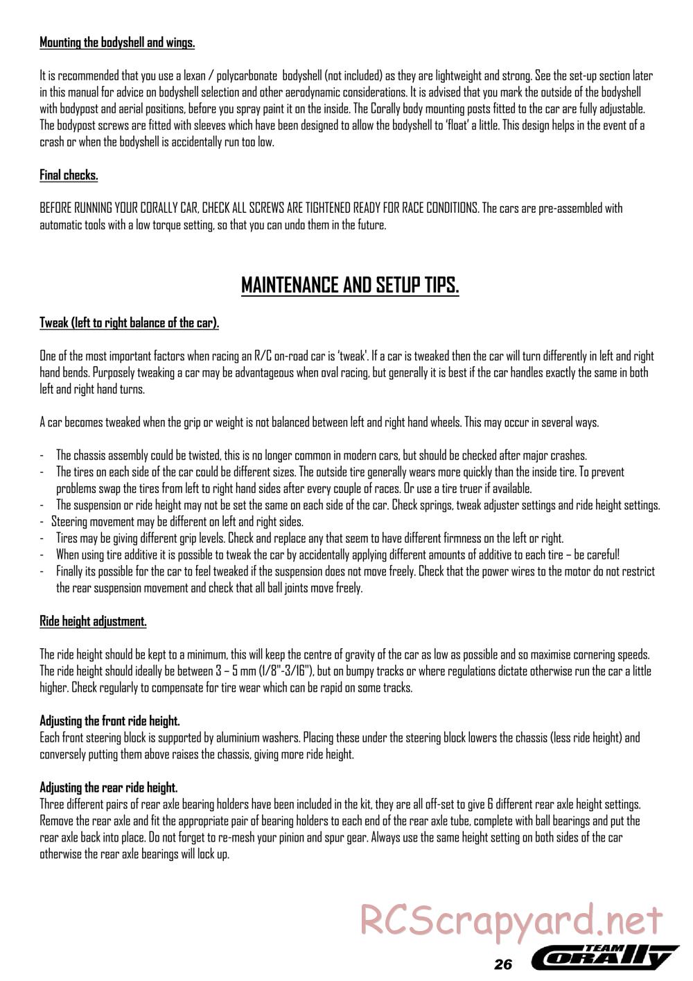 Corally - SP12X - Manual - Page 26